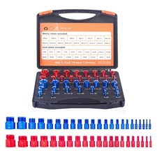 Nut Bolt Thread Checker Inch Metric Identifier Gauge Set 36 Sizing Gauges