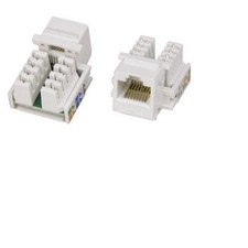 10 Pack Lot - CAT5e RJ45 110 Punch Down Keystone Modular Snap-In Jacks - White
