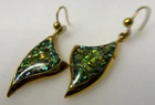 Vintage 1990s Paua Shell Earrings Tiki Pacific Island fashion costume jewellery