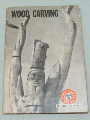 Vintage Boy Scouts of America Merit Badge Series Woodcarving 1969 Printing Lot#2