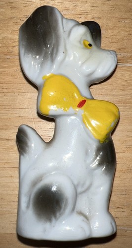 VTG Japan Wire Hair Fox Terrier Porcelain Figurine Small Puppy Dog Figure 4-in - 第 1/4 張圖片