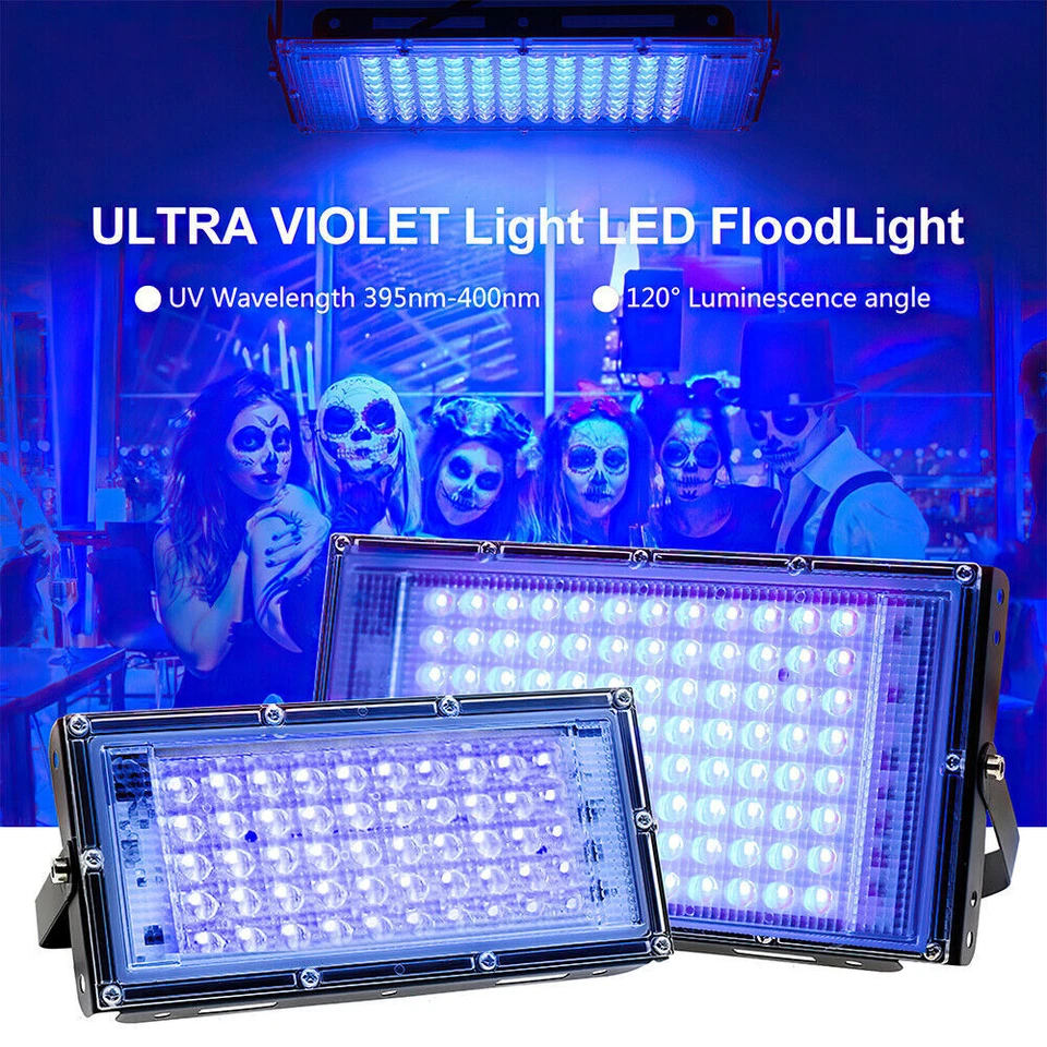 50-200W LED UV Stage Blacklight Ultraviolet Flood Effect Light for Disco Party - Image 4 of 4