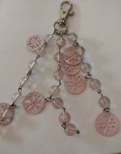Beads* Pink Disks Strands Clip Bag Keyring Accessory