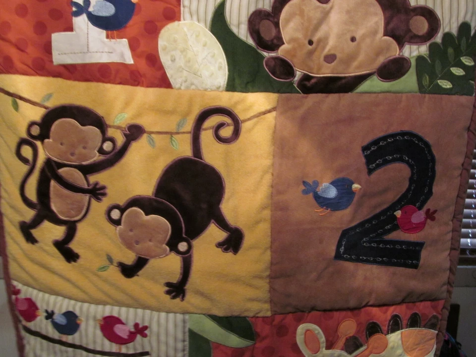 Kidsline Animales de la Selva Cuna Edredón Monos Jirafa Elefante Excelente Foto 3 de 4