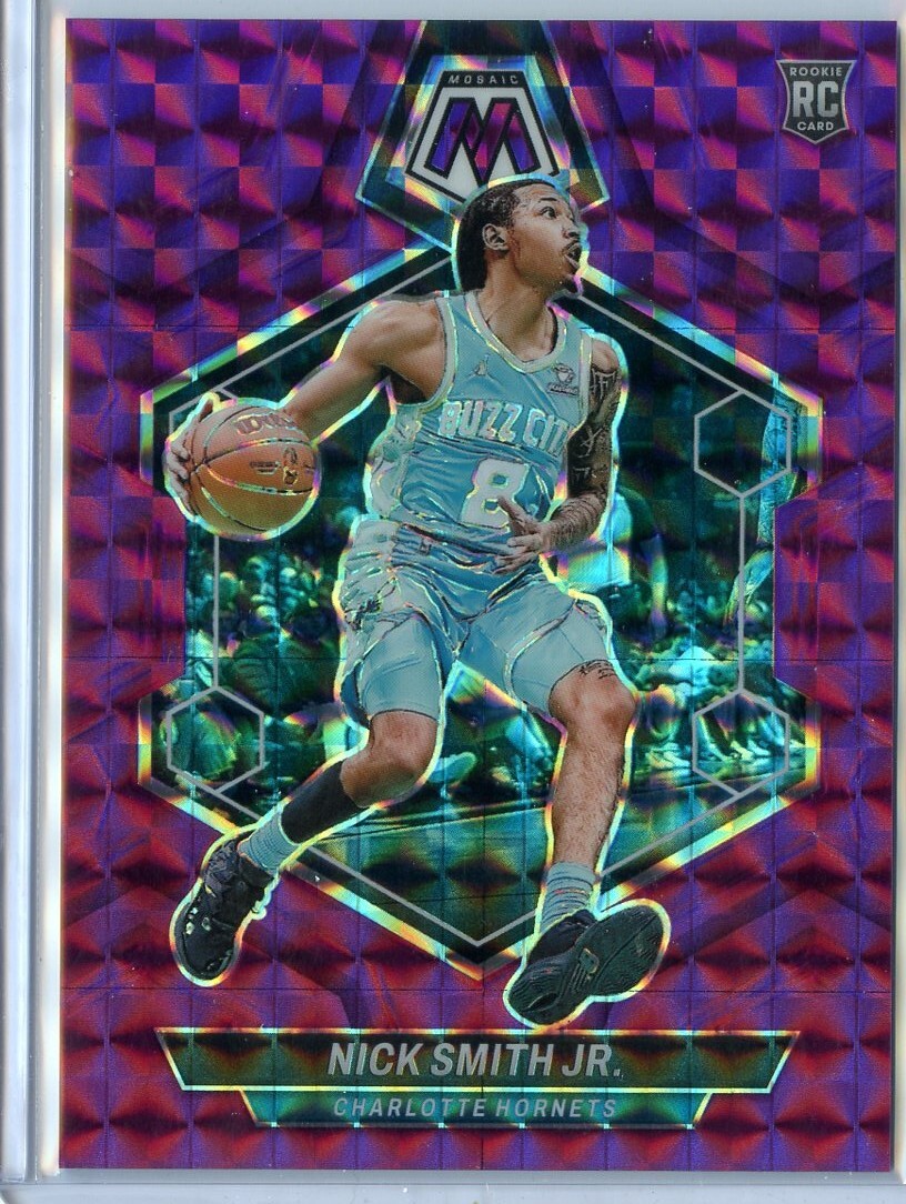 2023/24 Mosaic Nick Smith Jr Rookie /99 Purple Mosaic Prizm HORNETS #242 RC