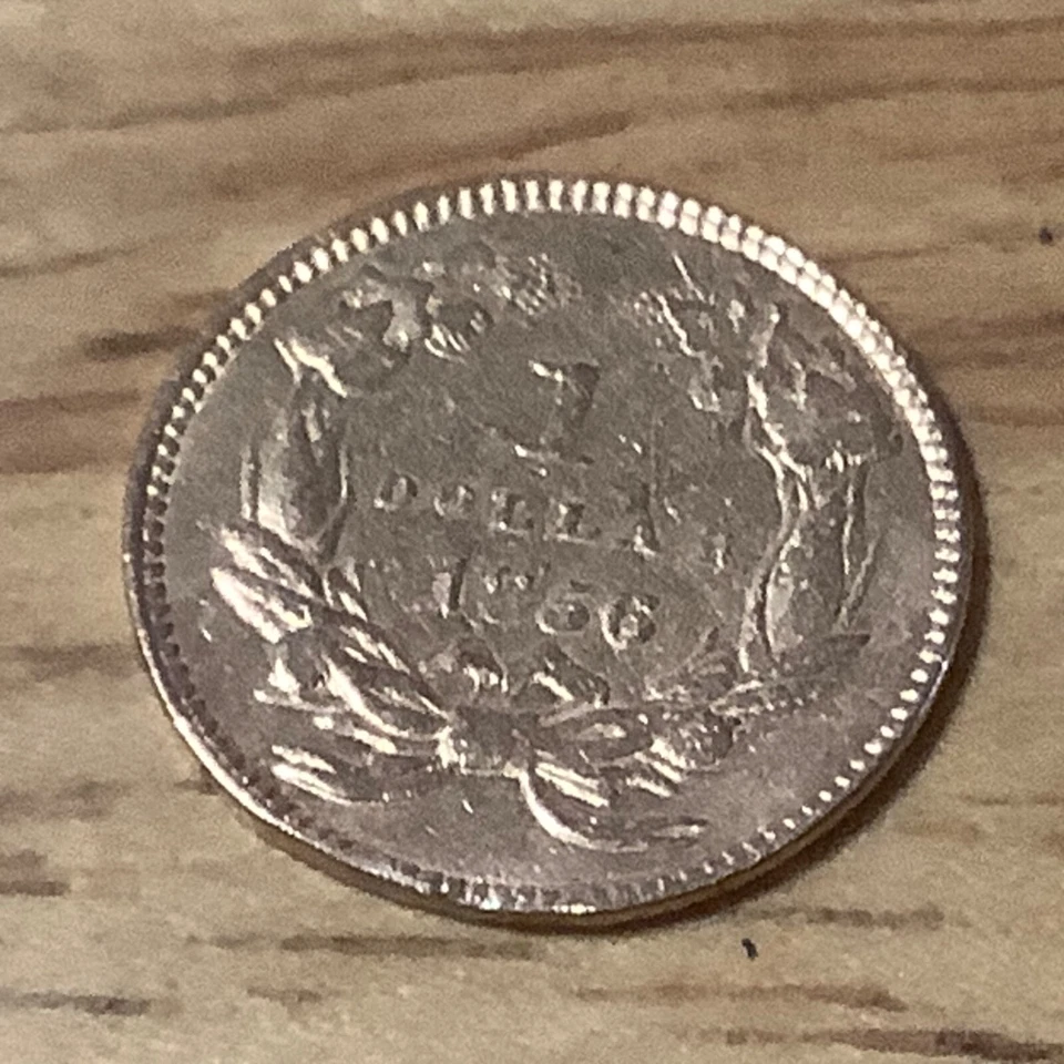 0,048 onza troy 22k 1,67 g 1856 1 dólar oro corona dólar Foto 4 de 4