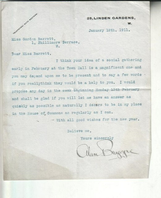 Sir Alan Burgoyne Autographed Letter 1911 English Engineer