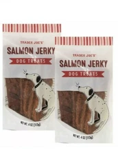 2 Pack Trader Joe's Salmon Jerky Dog Treats 4oz Dogs Love These! 