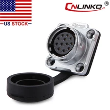 12 Pin Power Signal Connector Female Socket Outdoor Waterproof IP67 Metal Tough