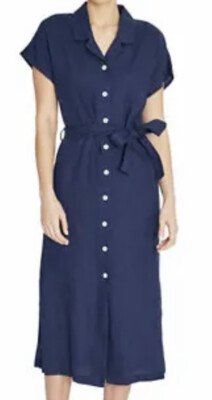 knee length dresses for ladies Santiago Maxi Dress l Hand-painted Dots Pearl + Polar Linen main image 0
