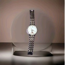 Disney Mickey Mouse Women's Watch White Dial Two Tone Stainless New Battery