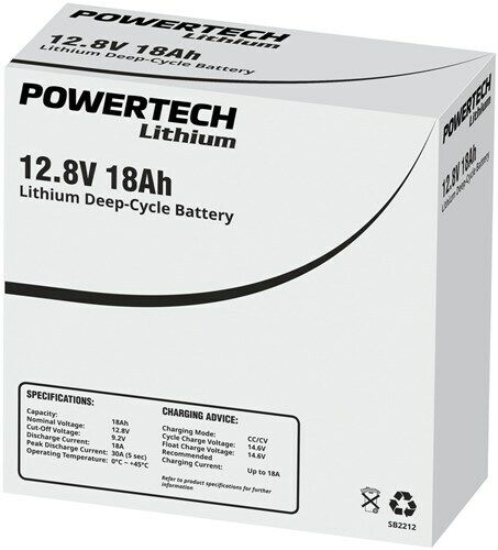 Powertech Deep Cycle Battery 12.8V 18Ah Lithium LiFePO4 Sealed Power SB2212 New - Picture 9 of 9