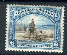 Trinidad & Tobago KGVI 1935-37 6c sepia & blue p12.5 SG233a VLMM