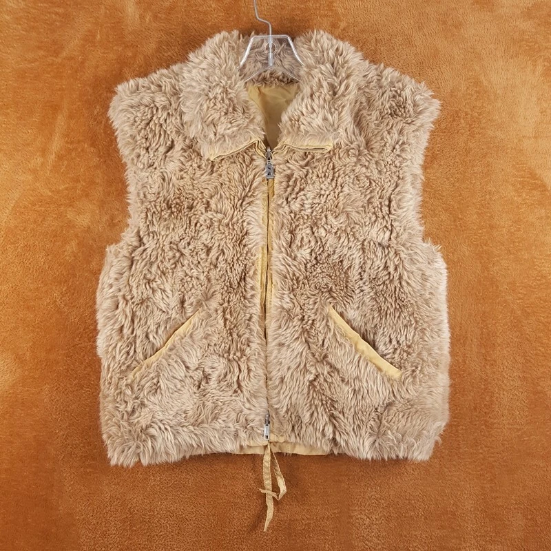 Chaleco BOGNER Mujer Talla 10 Tostado Reversible Imitación Piel Nylon Cremallera Invierno Bolsillos Foto 2 de 4