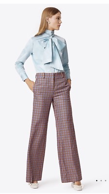 New Tory Burch AINSLEY Plaid Wide Leg 