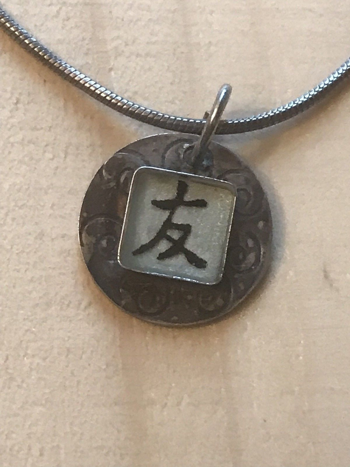 Mandarin Friendship Symbol Sterling Silver Necklace Gem