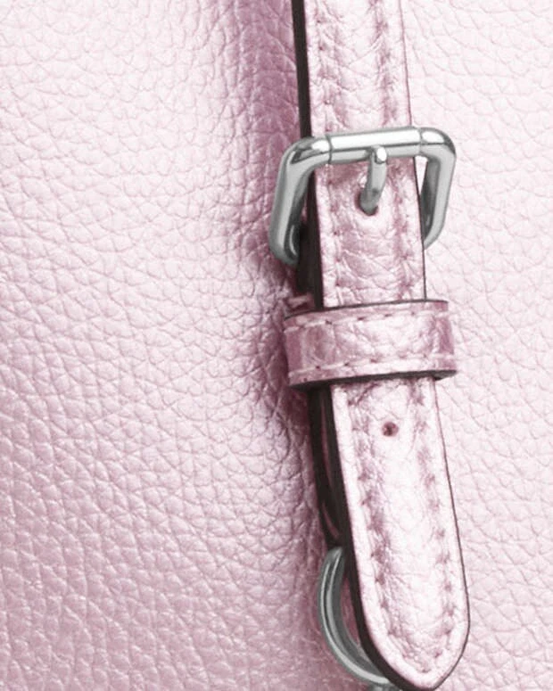 Borsa Coach Mollie Tote Bag 25 CX253 in rosa metallizzato limitata nuova con etichetta