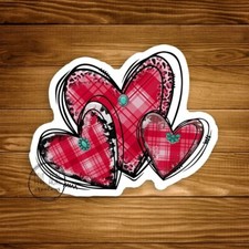 Heart Sticker Cute Car Decal Laptop Sticker Plaid Hearts Heart Sticker Cute Car Decal Laptop Sticker Plaid Hearts