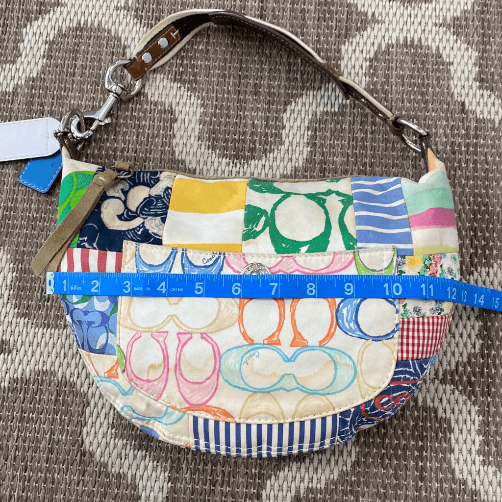 バッグ COACH Patchwork Signature Hobo y2k Vintage Y2k Coach Blue Signature Hobo Shoulder Bag SOLDDD