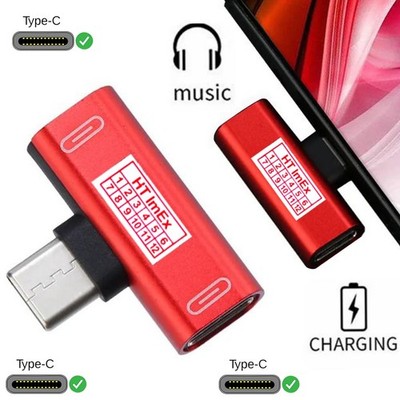 Rot - USB-C Dual Port Adapter - Type-C Male to 2× Female, No HDMI Output