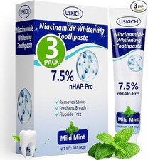 2 Pack 7.5 Nano Hydroxyapatite Toothpaste Fluoride Free Teeth Whitening