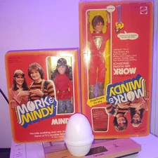 1979 Mattel talking MORK MINDY MIB doll +empty Ork Slime Goo Egg Robin Williams