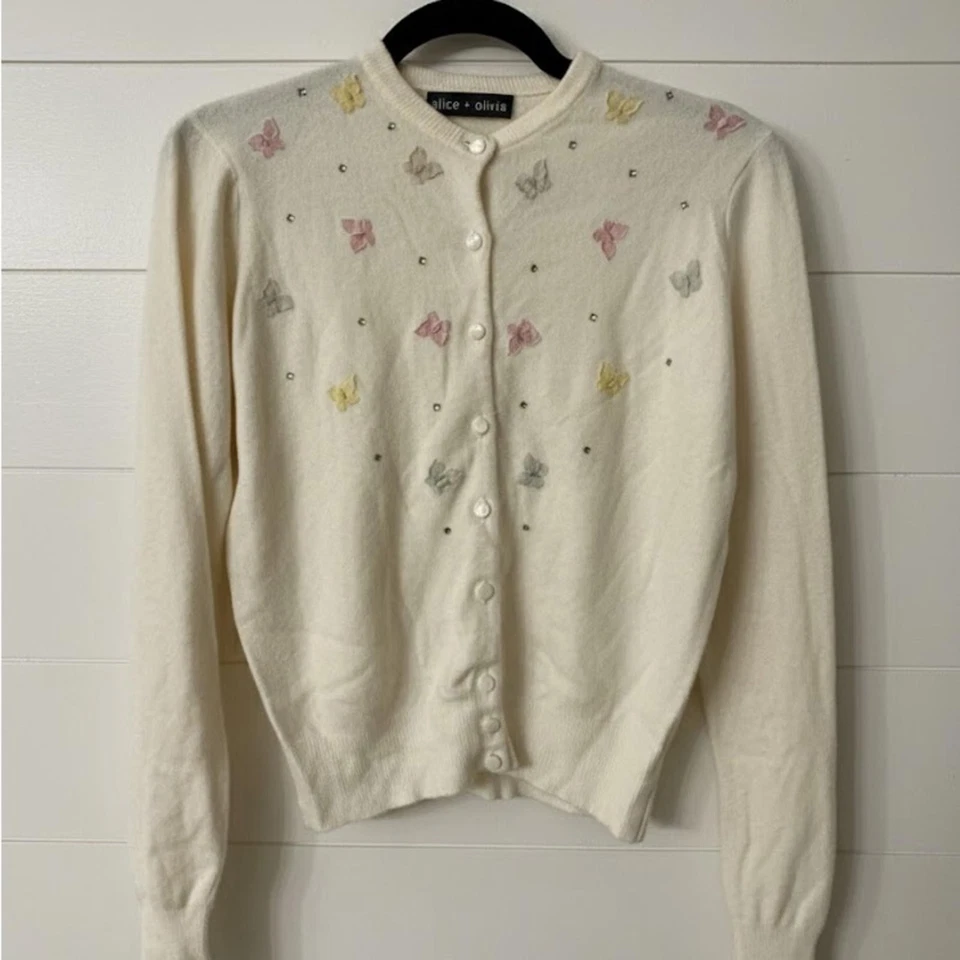 🦋 Flutter into Fabulous: Alice + Olivia Butterfly Cardigan - Image 2 of 3