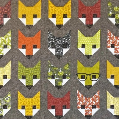 Fancy Fox By Elizabeth Hartman Lap Quilt Kit 50 x62 