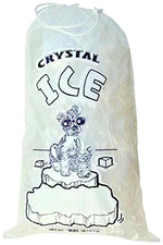 Crystal Clear Plastic Ice Bags with Cotton Draw String, 10 lb., Pack of 200