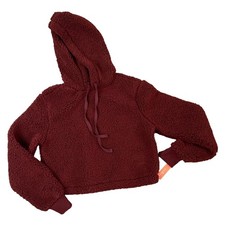 Colsie Women's Crisp Berry Sherpa Lounge Hooded Sweatshirt - Size XS - NWT
