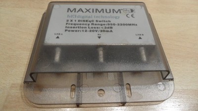 Maximum 2x1 DiSEqC Swich Frequency Range : 950.-2200 MHz  LNB A - Rx --LNB B