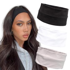 Headbands for Women 3PCS Non Slip Sports Headband Soft Cotton Stretchy Headbands