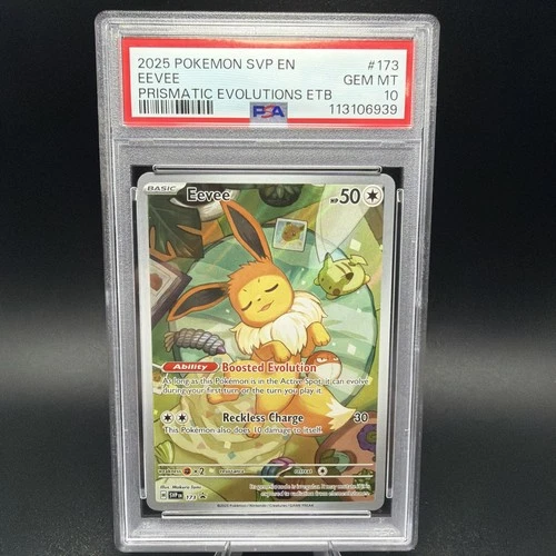 POKEMON 2025 Prismatic Evolutions ETB EEVEE Full Art SVP En #173 PSA 10