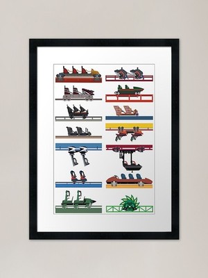 Six Flags Magic Mountain Coaster Ca gerahmtes Wandbild Poster Leinwanddruck Bild