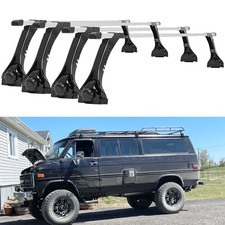 4 Bars Van Ladder Roof Racks Cargo Carrier Fit Chevy Express 1996 Rain Gutter