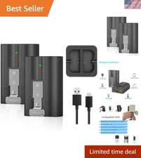 2-Pack 6040mAh Rechargeable Battery & Charger for Ring Cameras - Versatile Po...