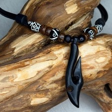 Lederkette Surferkette Halskette Hei Matau Maori Männerkette Damenhalskette