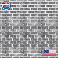 Timeet Brick Wallpaper Peel and Stick Faux Gray Brick Contact Paper Stone Wall S