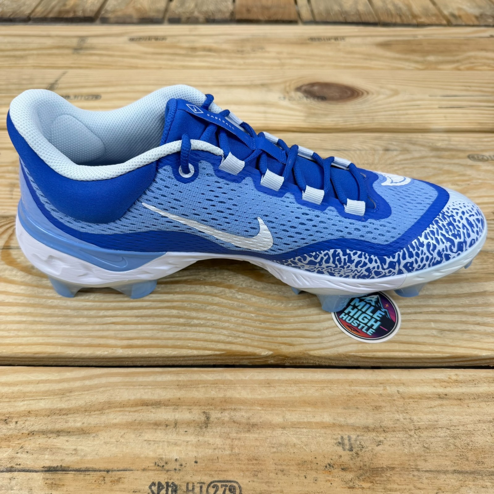 Nike Alpha Huarache Elite 4 Low MCS Baseball Cleats Blue Mens Sizes