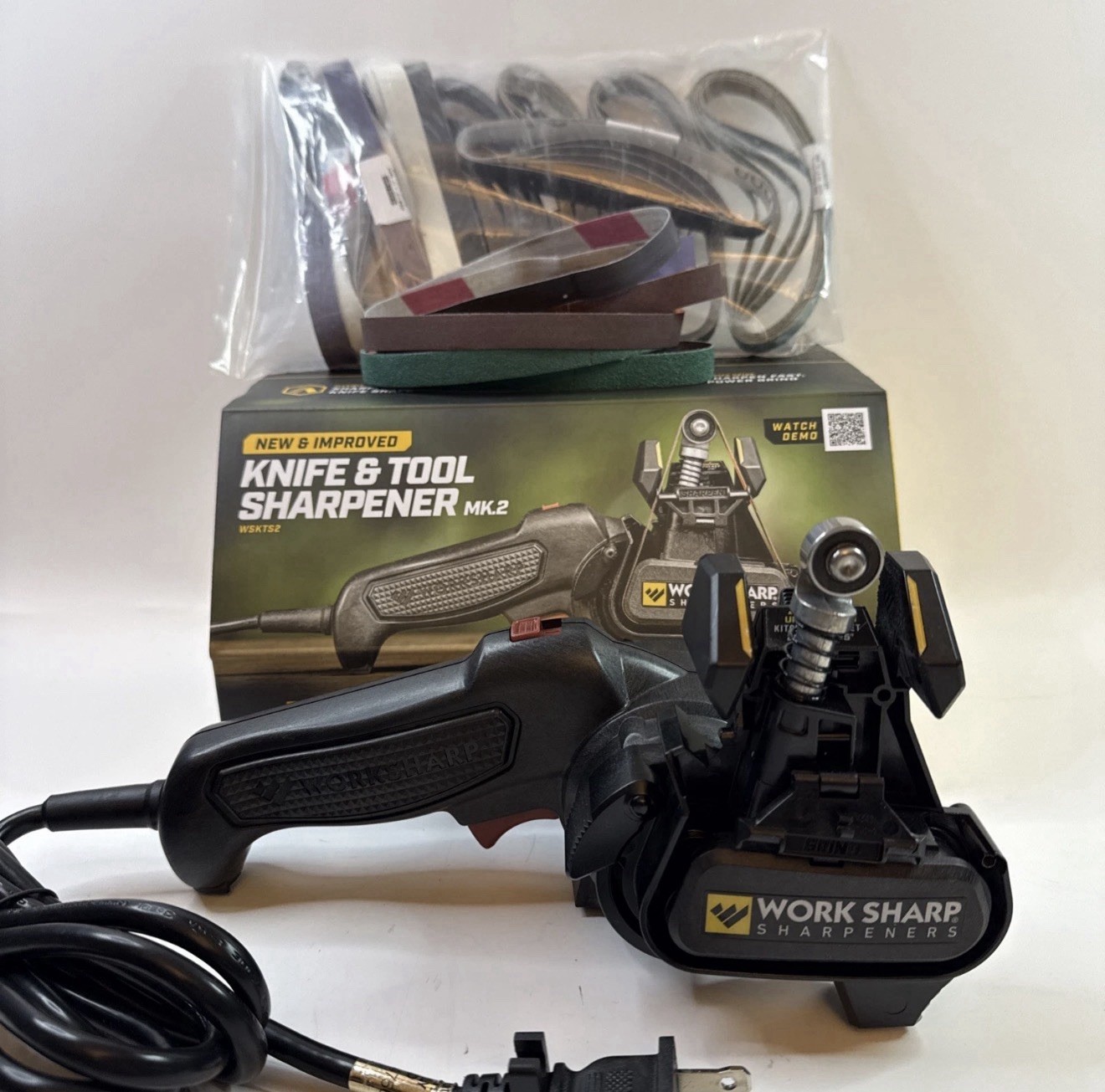 Work Sharp Knife & Tool Sharpener MK2 – Electric Belt Grinder – w/ 45 Belt Kit