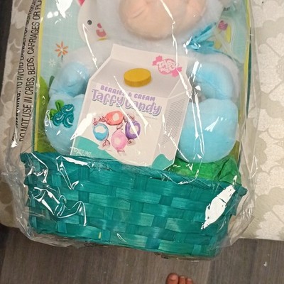 Taffy Town Easter Gift Basket with Blue & White Plush Toy and Taffy Candy