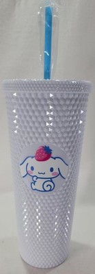 Sanrio Cinnamoroll White Pyramid Stud Acrylic Travel Cup 20 oz w/ Straw & Lid