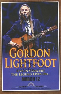 Gordon Lightfoot autographed gig poster