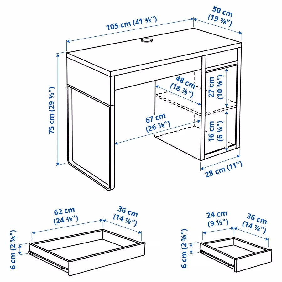 MICKE Desk, black-brown, 41 3/8 x 19 5/8 " - Image 3 of 3