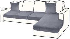 Sectional Couch Covers for 4-Piece Seat Cushion Velvet Separate L Shape Couch...