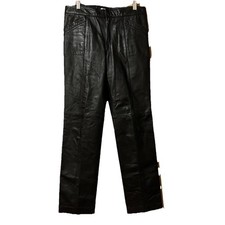 Nine West Womens Size 8 Black Straigt Leg Leather Pants