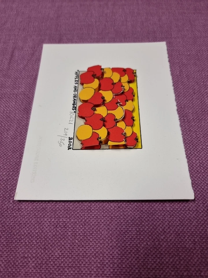 James Rizzi, 3 D, "Apples and Oranges "handsigniert und nummeriert,Mini 2002 - Bild 4 von 4
