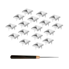 100 PCS 10mm Silver Square Pyramid Studs For Clothing Spike Punk Rock DIY