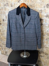Kasper Women Jacket Black Red Plaid Velvet Collar Classic Lined pockets 10P