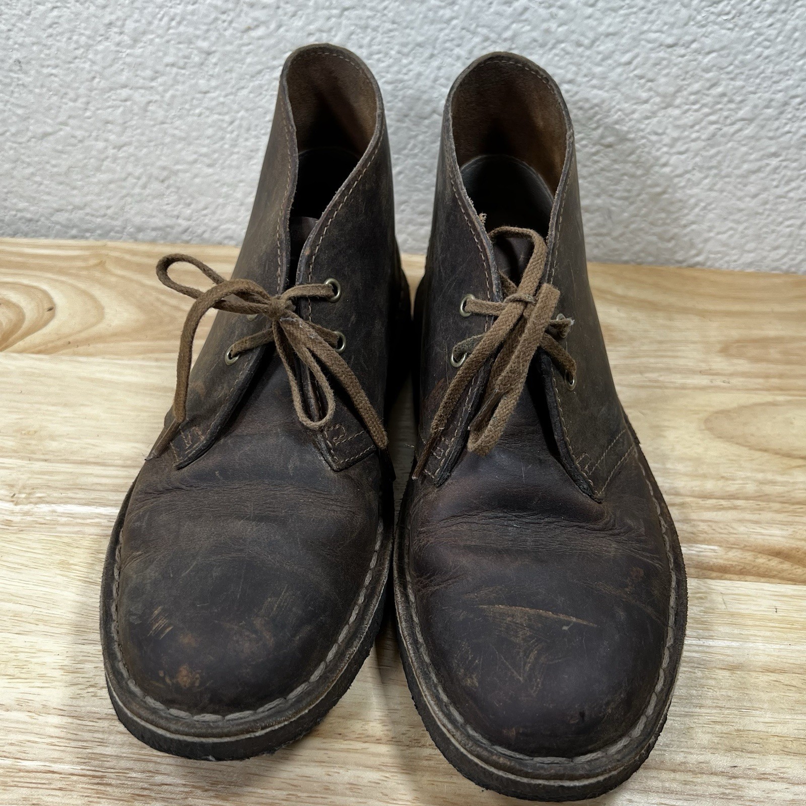 SAOLA Stivali Clarks Originals marroni pelle oliata gomma suola crepe chukka donna 6 M